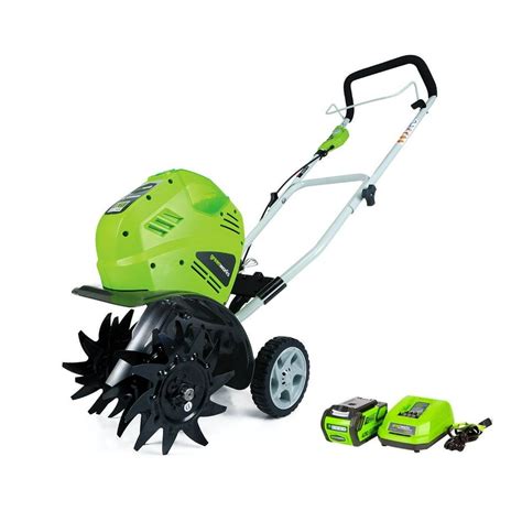 electric tiller greenworks|greenworks 40v cordless tiller.